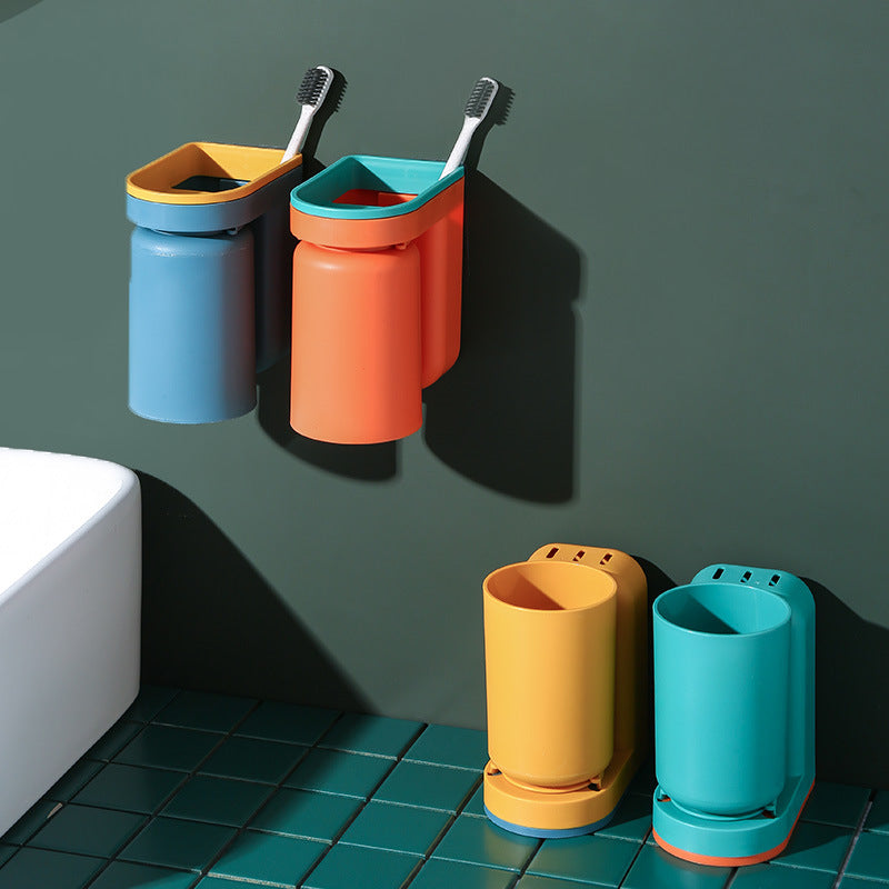 Bump Color Wall-Mounted Toothbrush Cup Holder