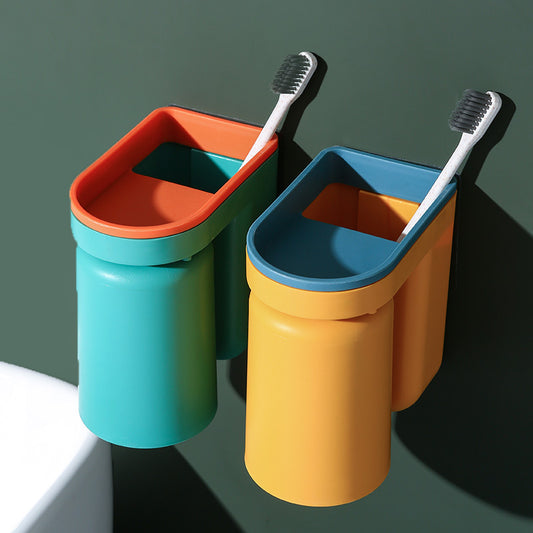 Bump Color Wall-Mounted Toothbrush Cup Holder