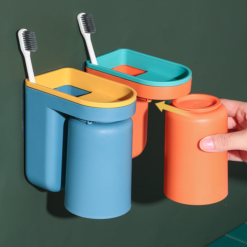 Bump Color Wall-Mounted Toothbrush Cup Holder