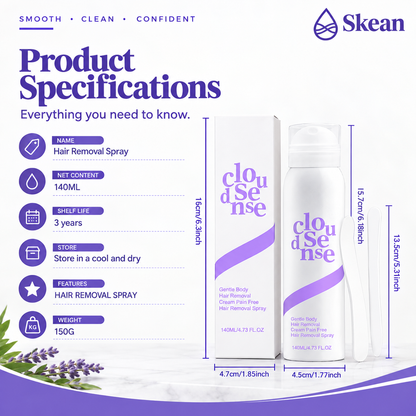 Skean™ Gentle Hair Removal Spray – Pain-Free & Skin-Soothing Formula