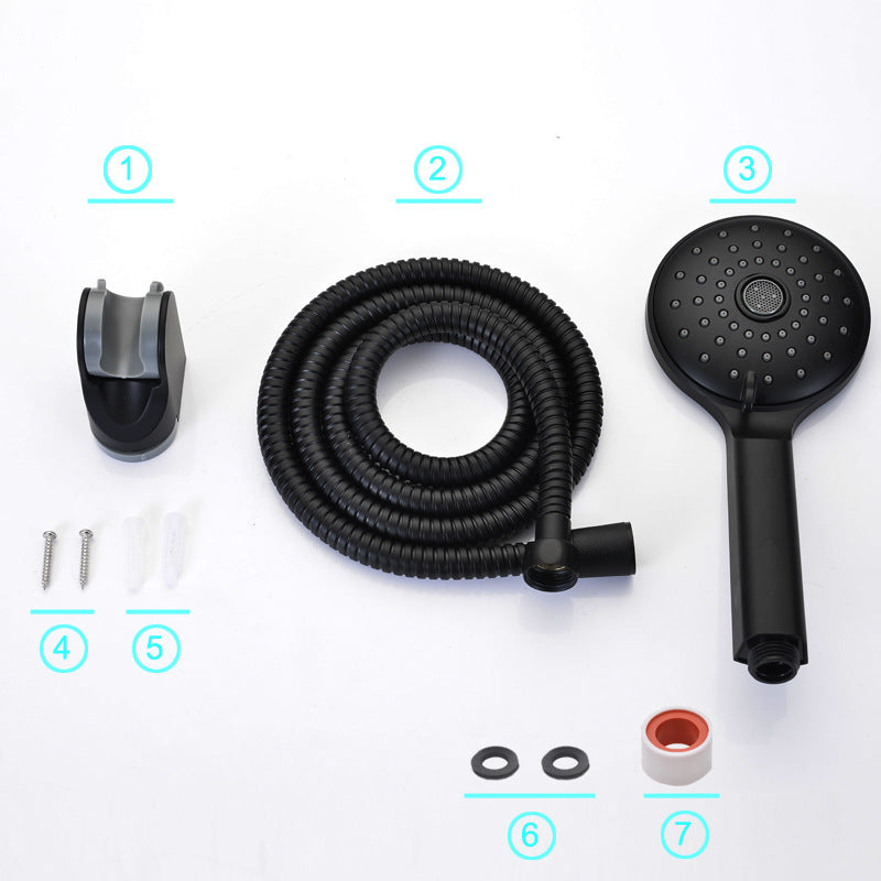 Matte Black Handheld Shower Head with Pressure Boost Set